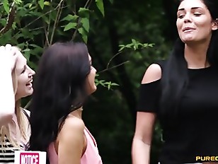 PureCFNM – NUDIST SHOW OFFS Emma Leigh, Lola Rae, Satine Spark, Tina Kay