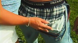 Superior chick loves to blow huge cock and to take it deeply inside her wet hole outdoor